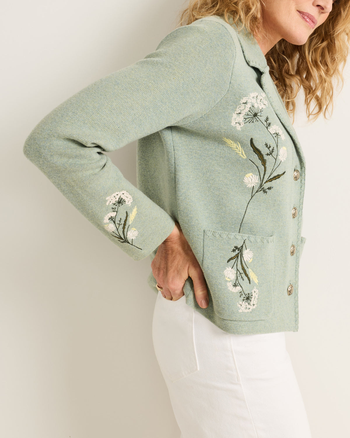 Pendleton Souvenir Cardigan Seafoam Heather