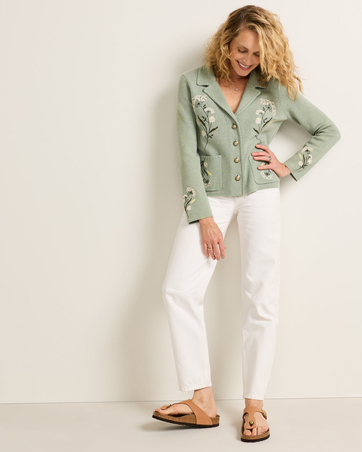 Pendleton Souvenir Cardigan Seafoam Heather