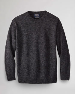 Shetland Wool Crew Black Heather