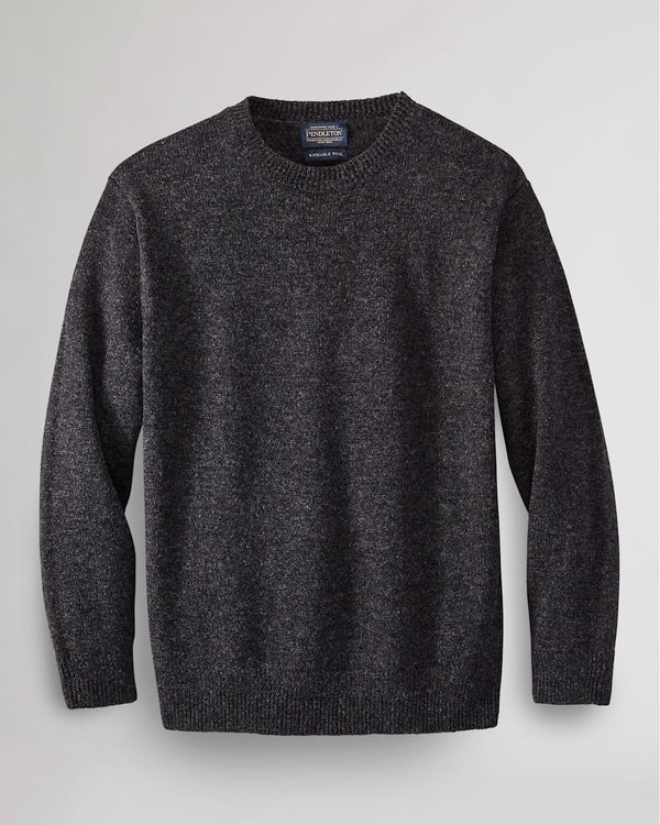 Shetland Wool Crew Black Heather