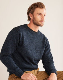 Shetland Wool Crew Indigo Heather