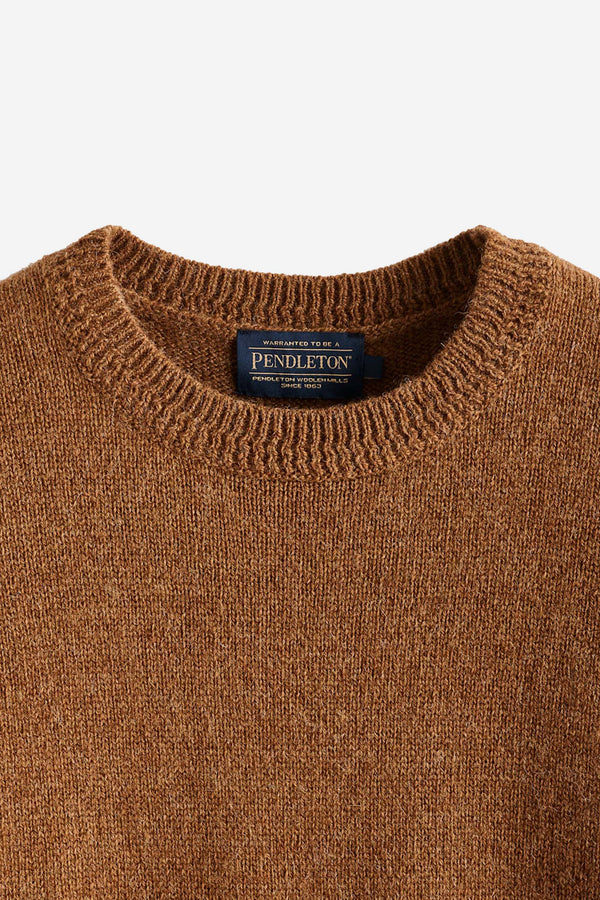 Shetland Wool Crew Carmel Heather