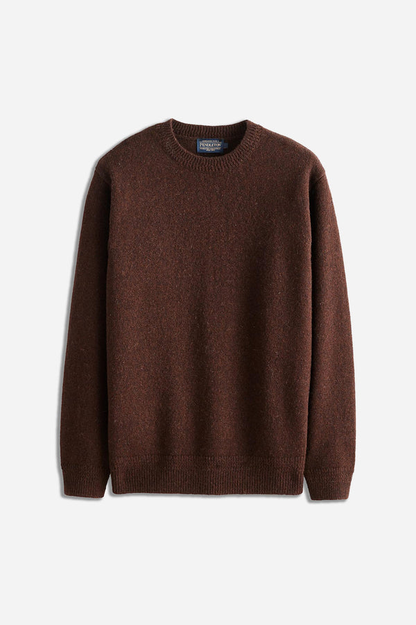 Shetland Wool Crew Espresso Heather