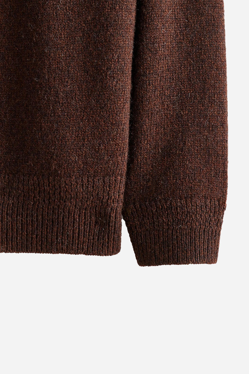 Shetland Wool Crew Espresso Heather