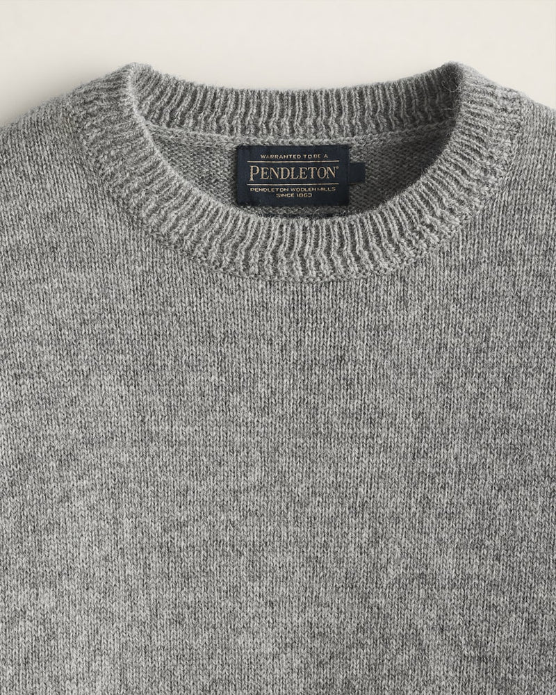 Shetland Wool Crew Light Grey Heather