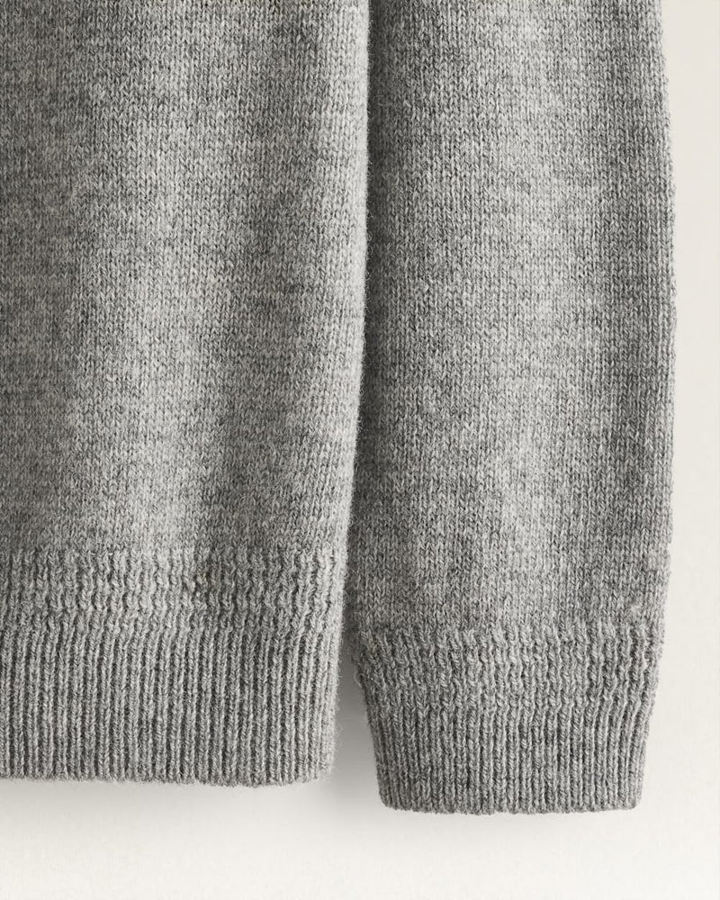 Shetland Wool Crew Light Grey Heather