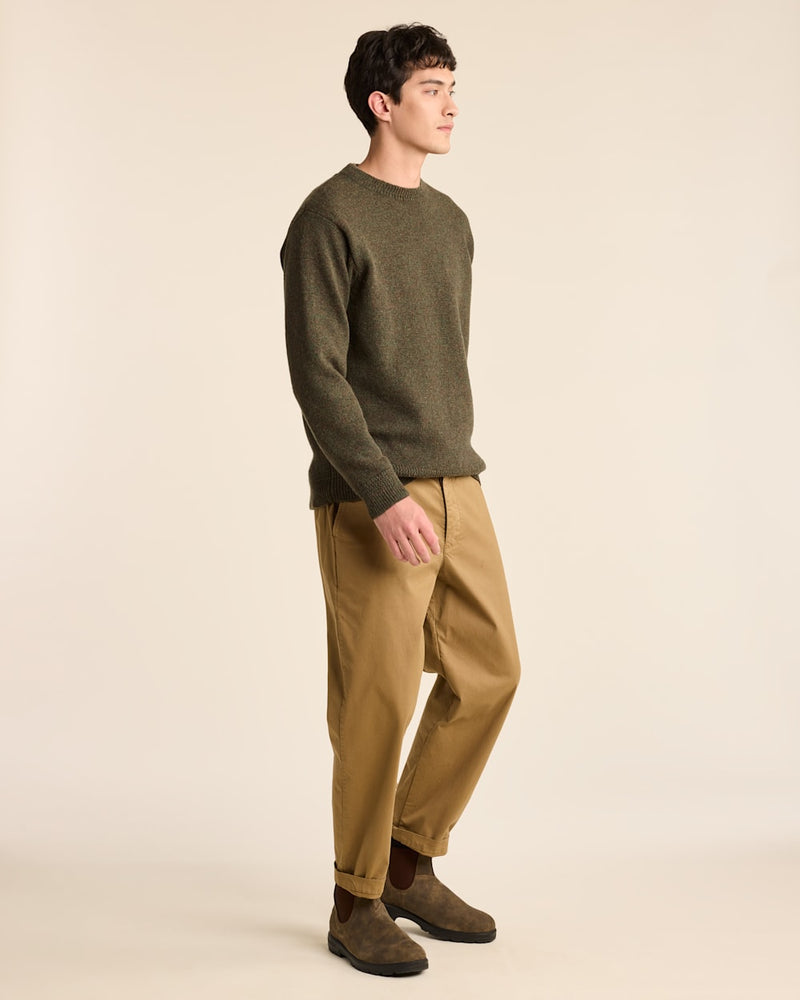 Shetland Wool Crew Camo Heather