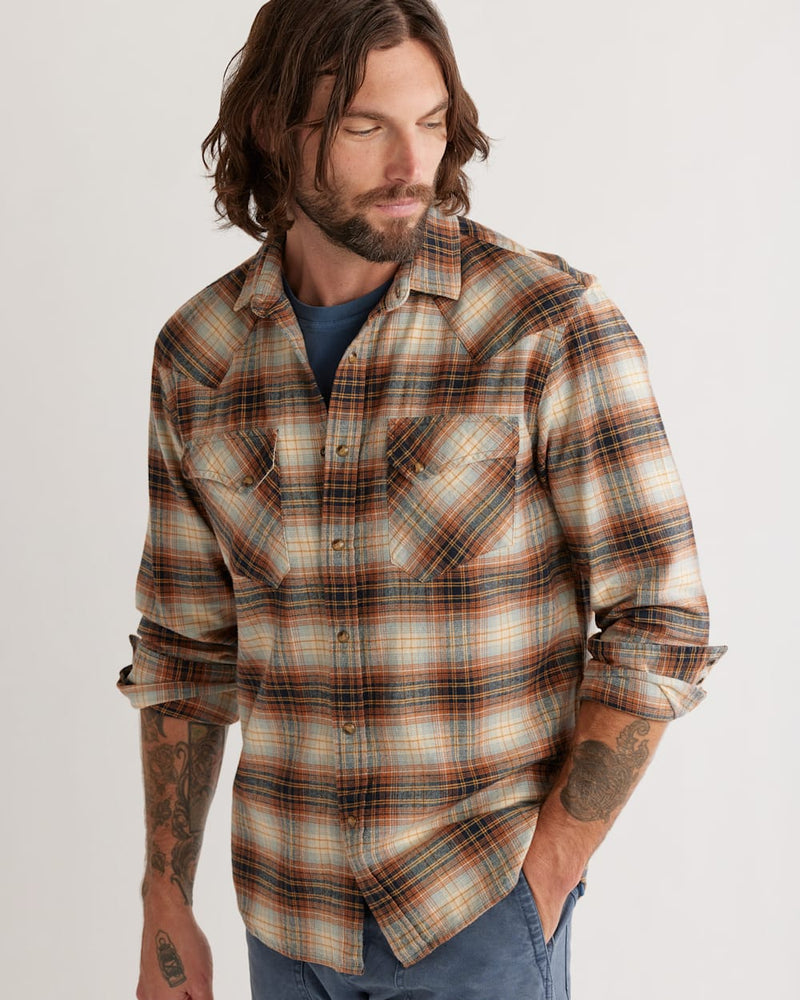 Wyatt Shirt Coffee/Gold/Citrus Plaid