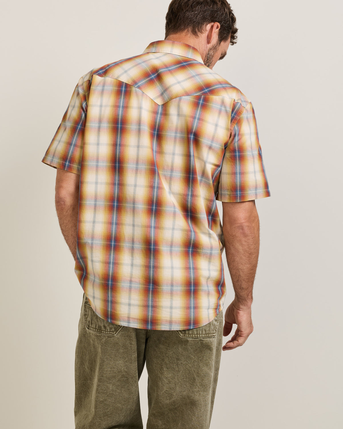 Frontier Shirt SS Tan/Blue/Rust Plaid