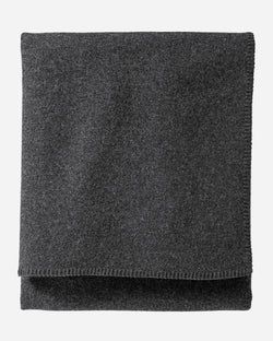 Eco-Wise Wool Solid Blanket Charcoal