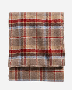 Eco-Wise Wool Plaid Blanket Red Jasper