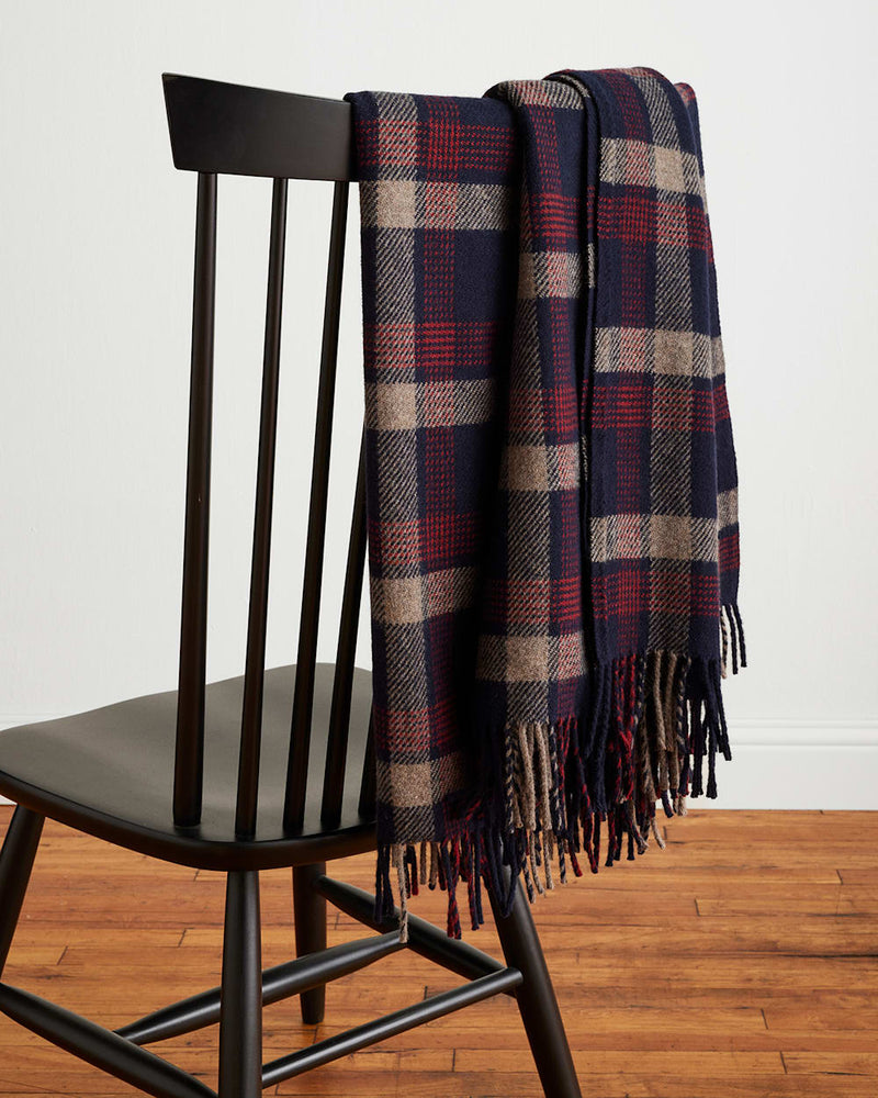 Eco Wise Washable Throw Kelso Plaid Navy