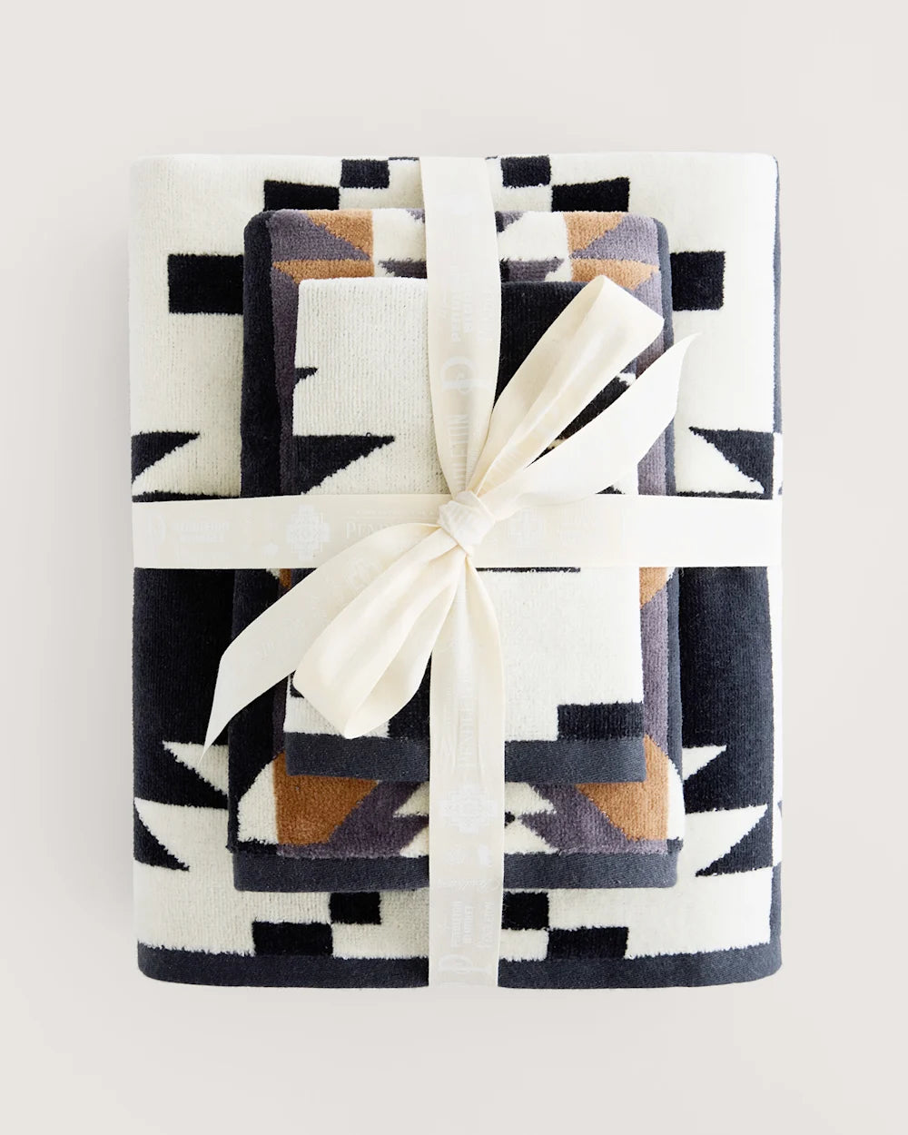 3 Piece Towel Set Spider Rock Black / White