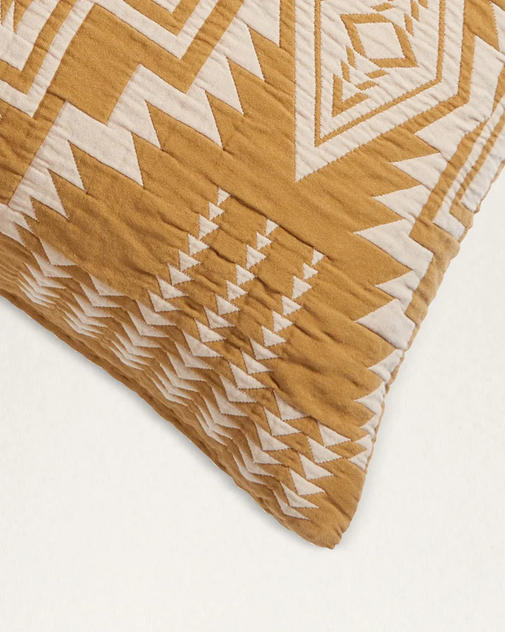 Organic Cotton Matelasse Sham Harding Star Ochre