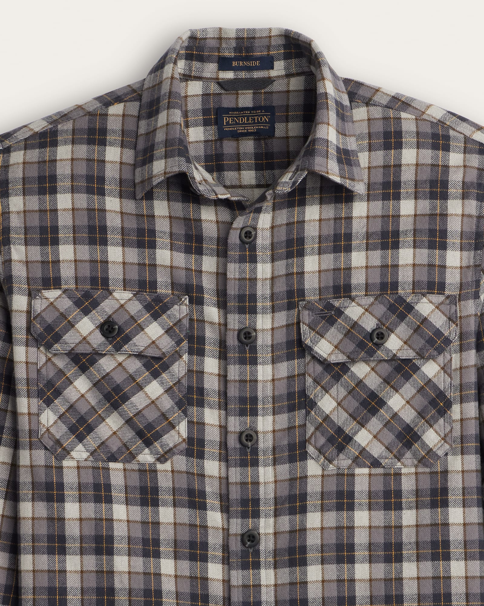 Burnside Flannel Shirt Grey Multi Plaid