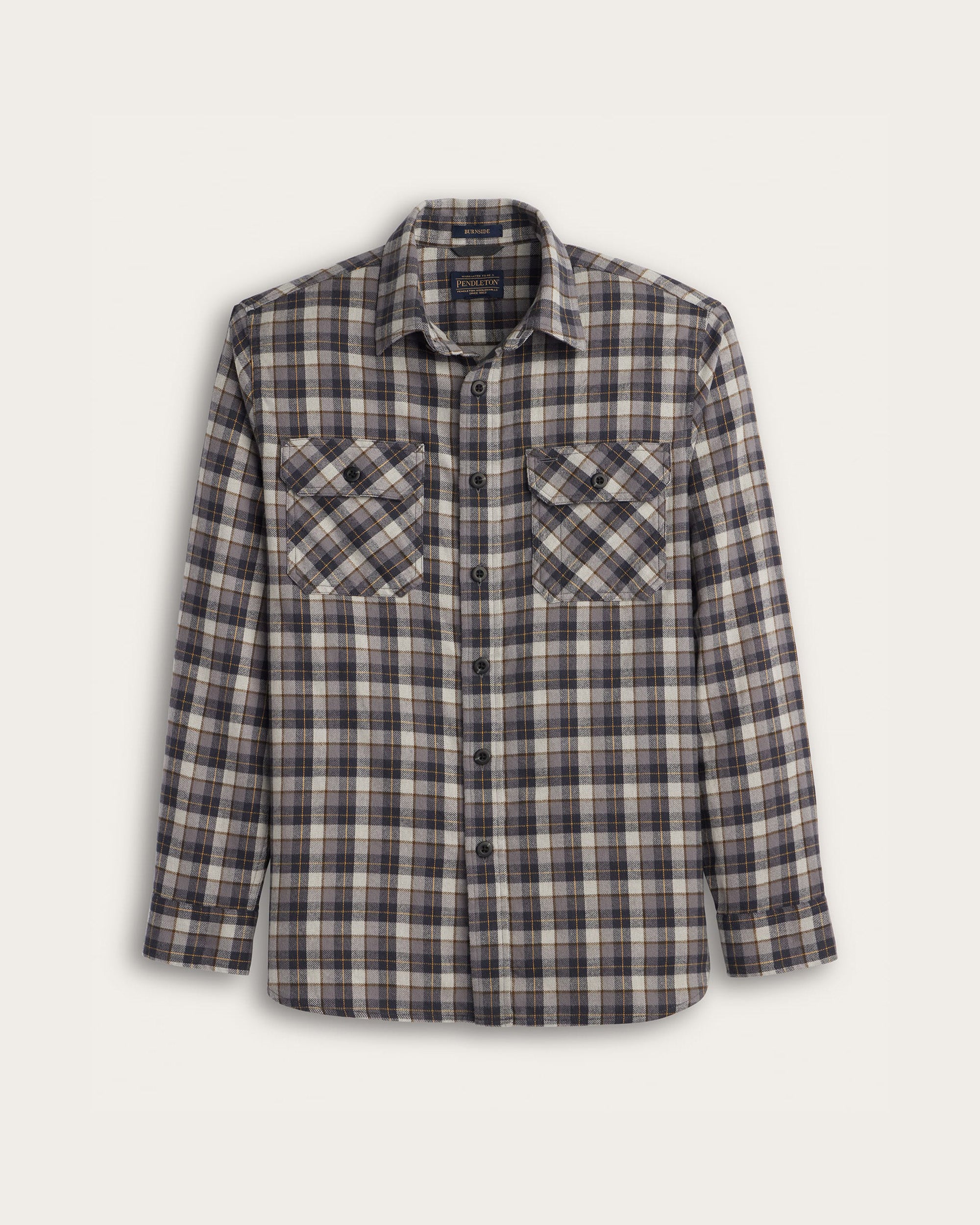Burnside Flannel Shirt Grey Multi Plaid