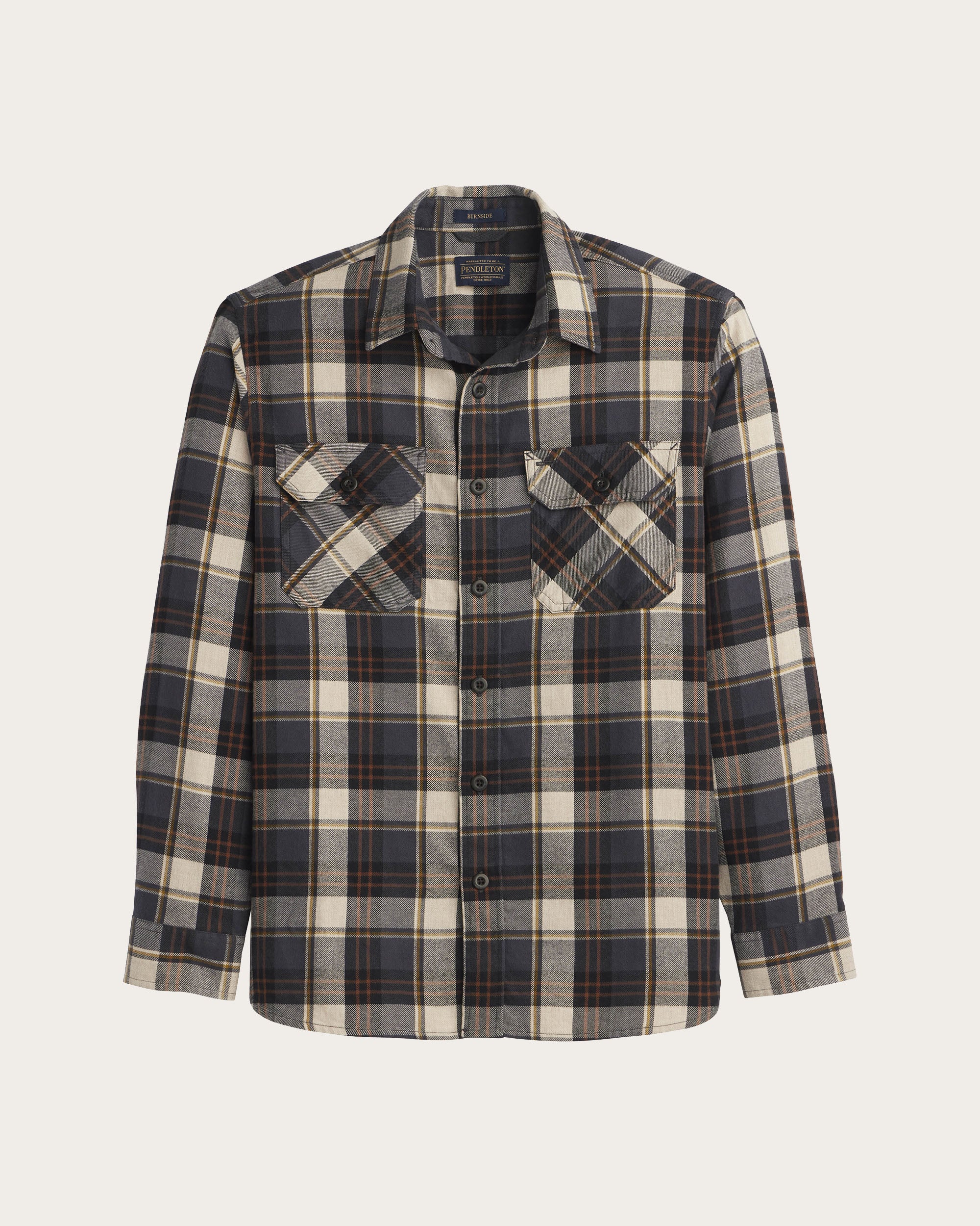 Burnside Flannel Shirt Natural/Charcoal Plaid