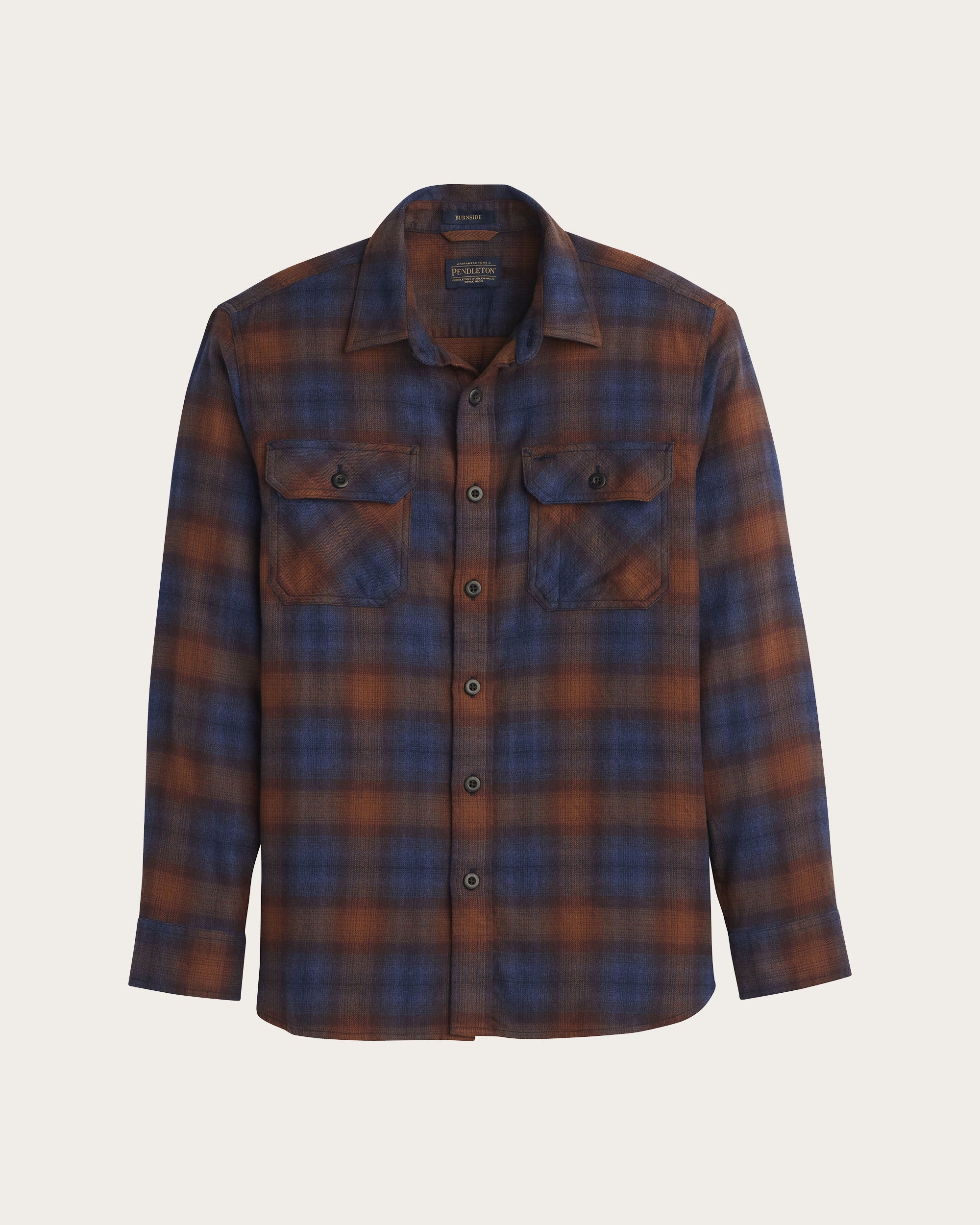 Burnside Flannel Shirt Navy/Brick Plaid
