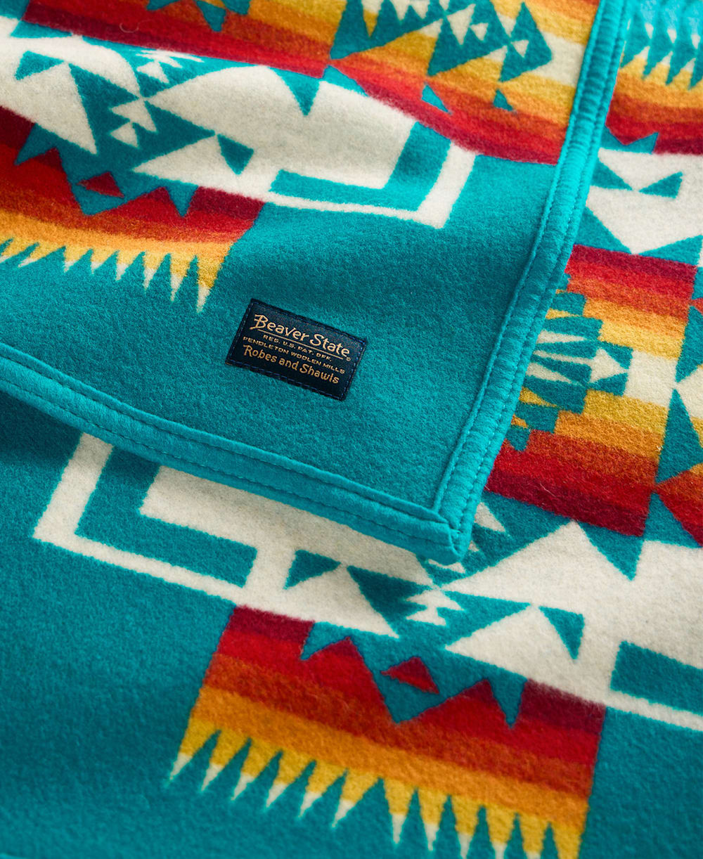 Chief Joseph Crib Blanket Turquoise