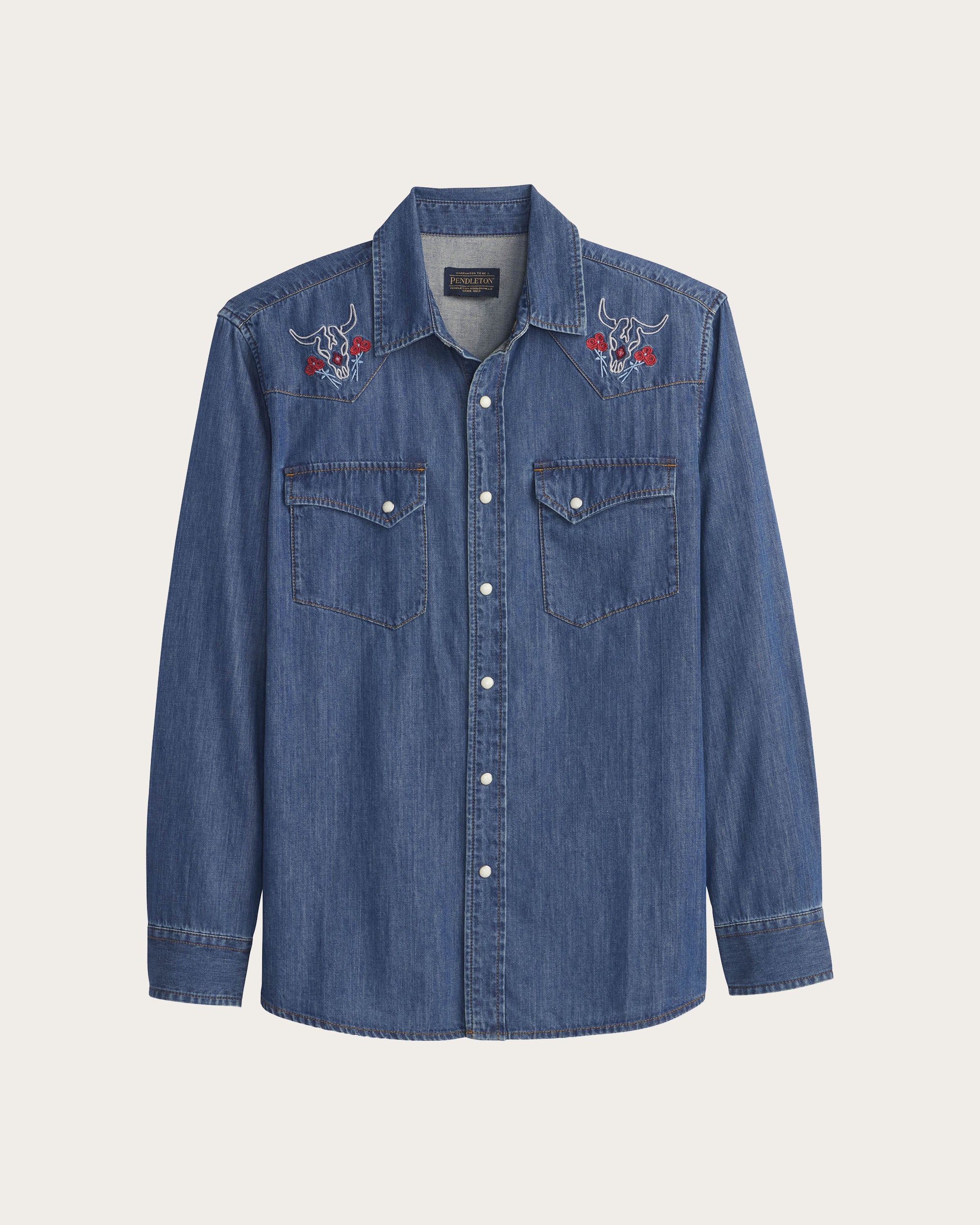 Gambler Denim Shirt Denim/Bison Rose