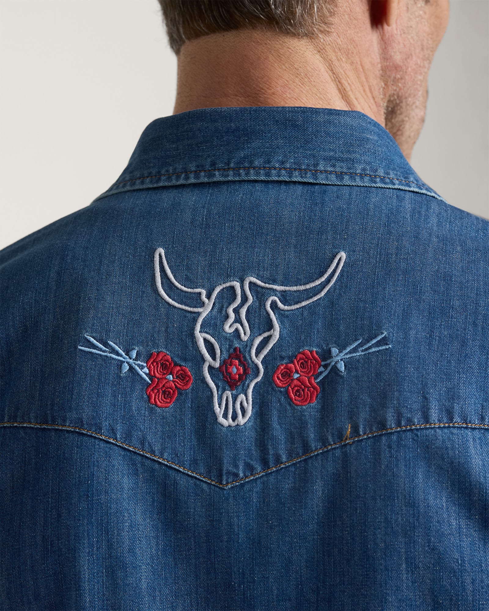 Gambler Denim Shirt Denim/Bison Rose