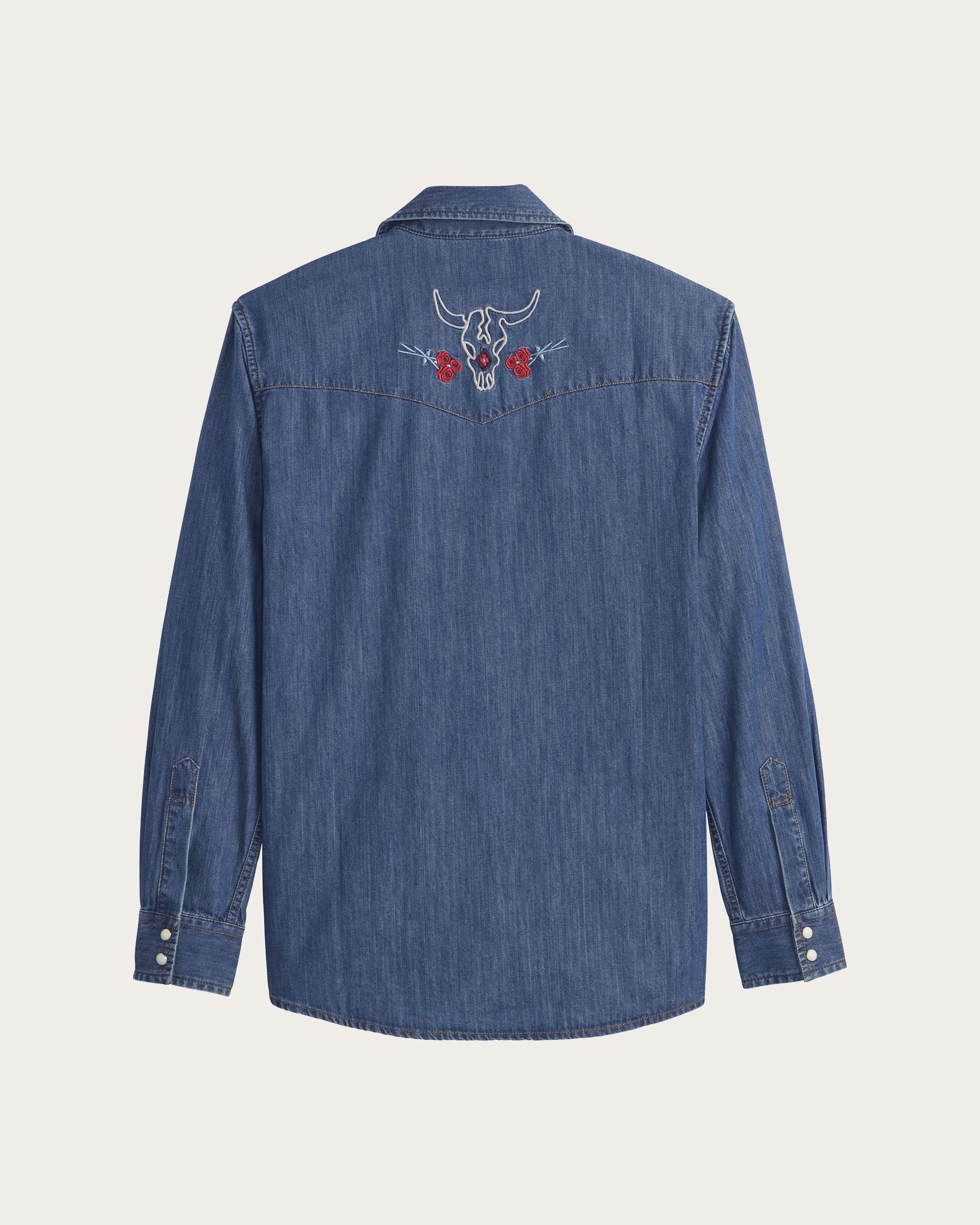 Gambler Denim Shirt Denim/Bison Rose
