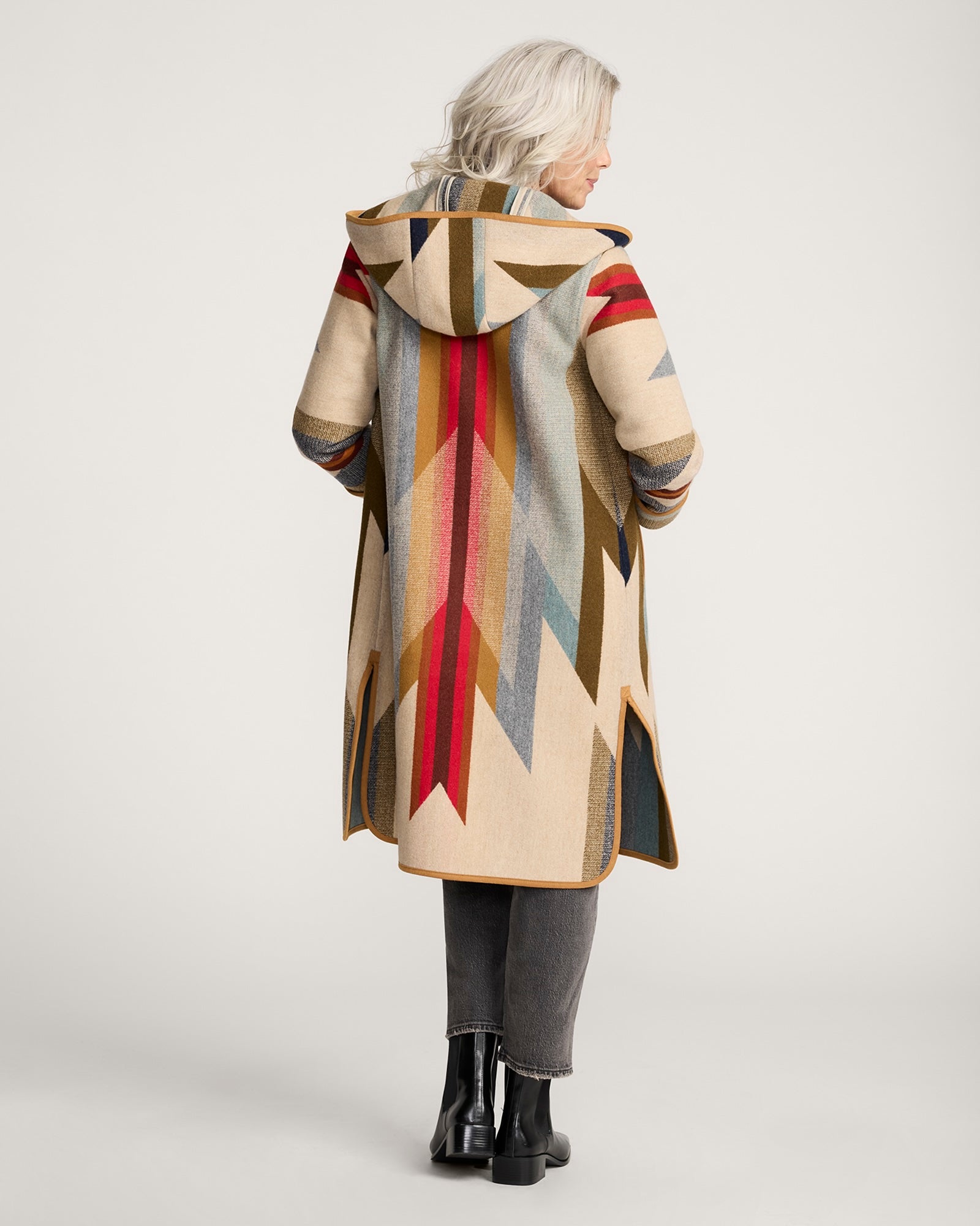 Hooded Jacquard Coat Wyeth Trail