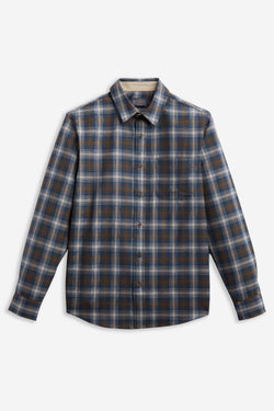 Merino Lodge Shirt Blue/Brown/Tan