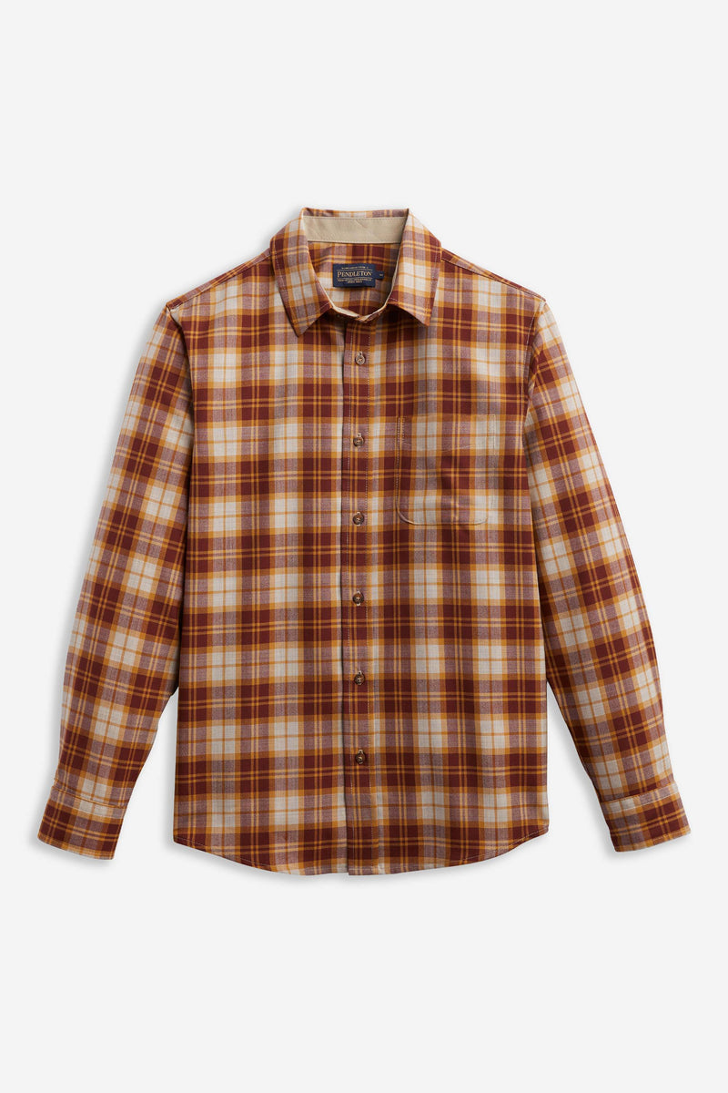 Merino Lodge Shirt Copper/Tan Mix Plaid