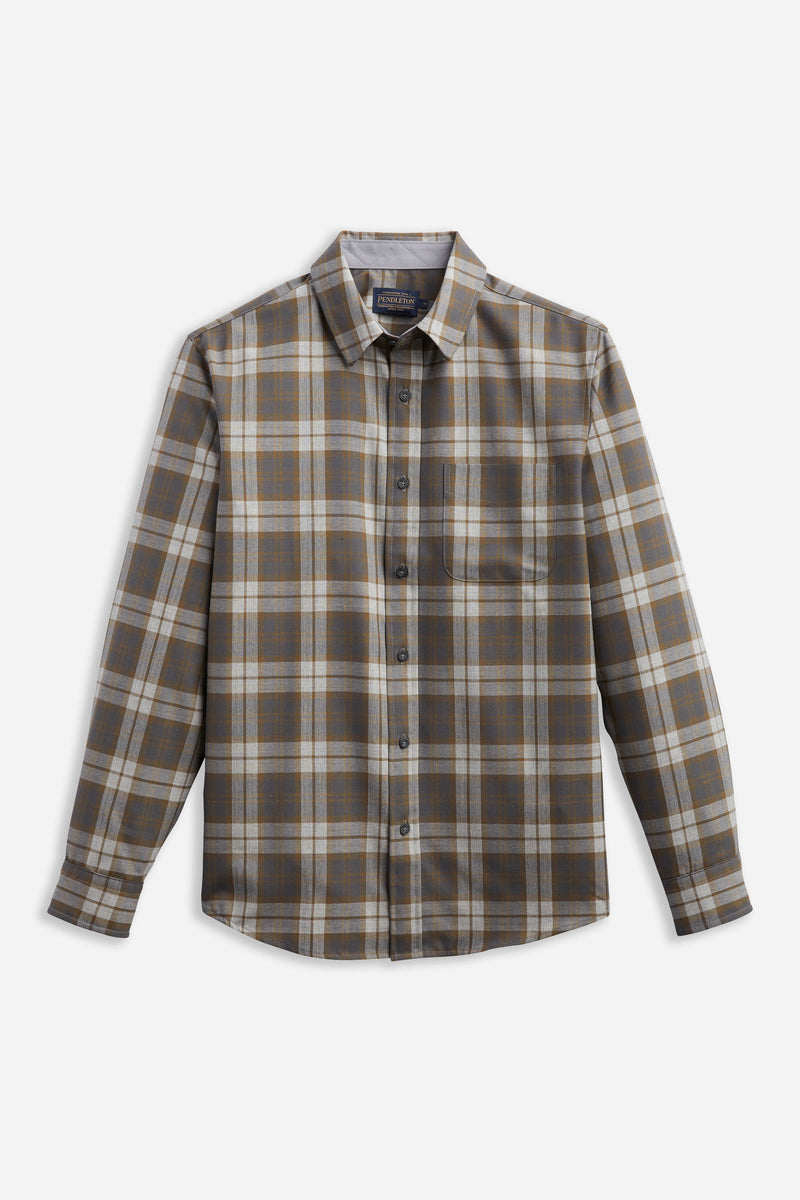 Merino Lodge Shirt Olive/Grey Mix Plaid