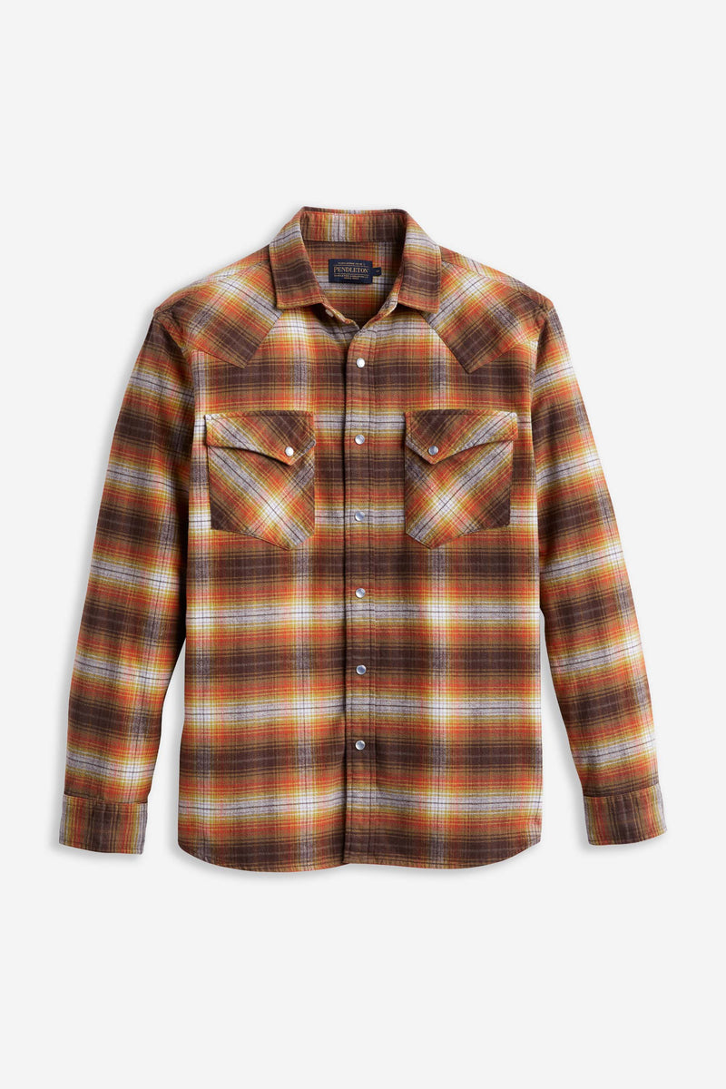 Wyatt Shirt Coffee/Gold/Citrus Plaid