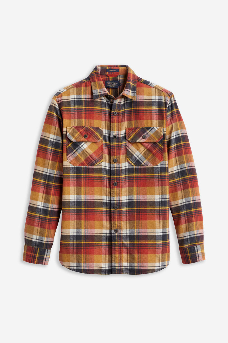 Burnside Flannel Shirt Tan/Gold/Red Plaid