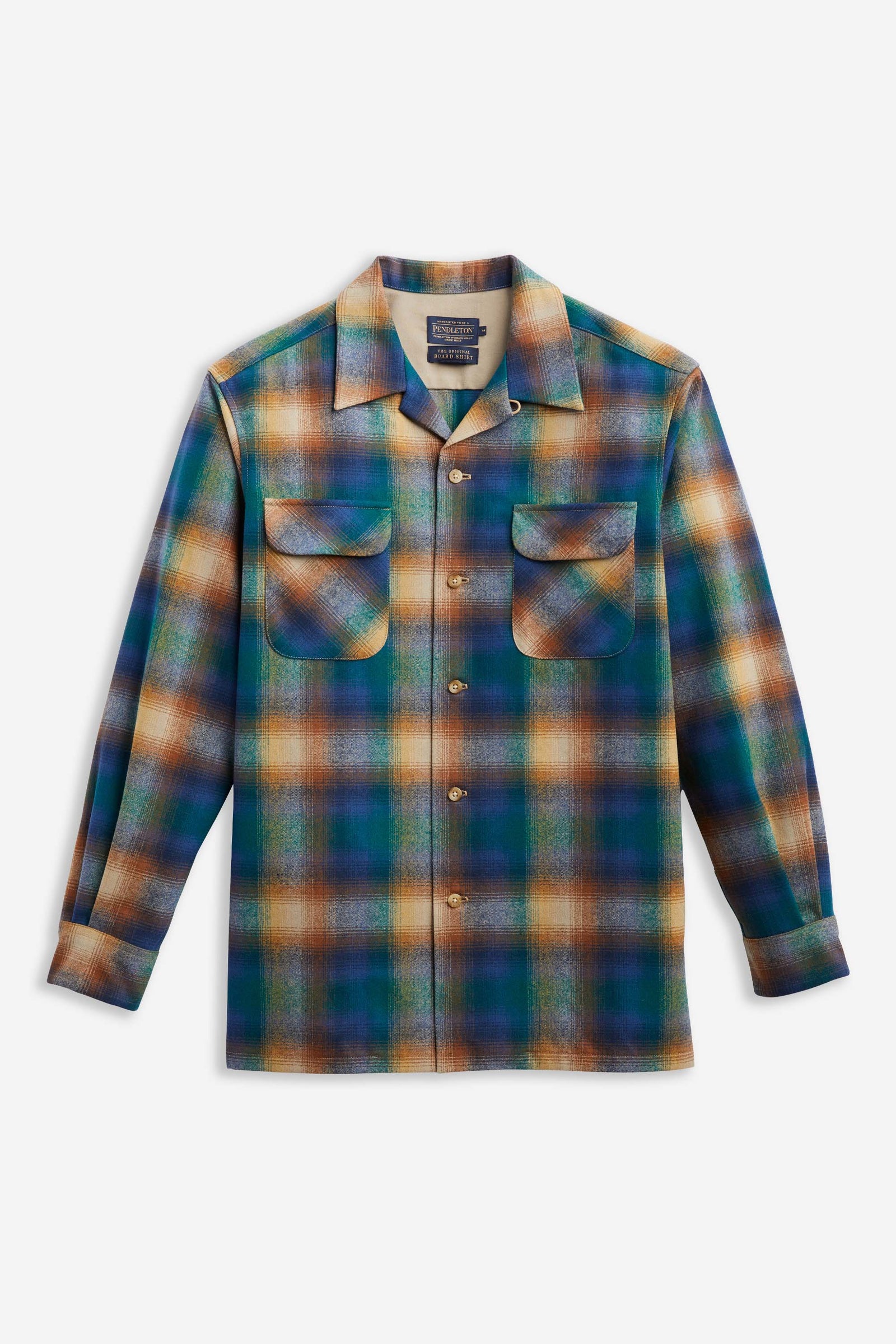 New Pendleton Mens hot Solid Board Shirt Dark Natural Medium