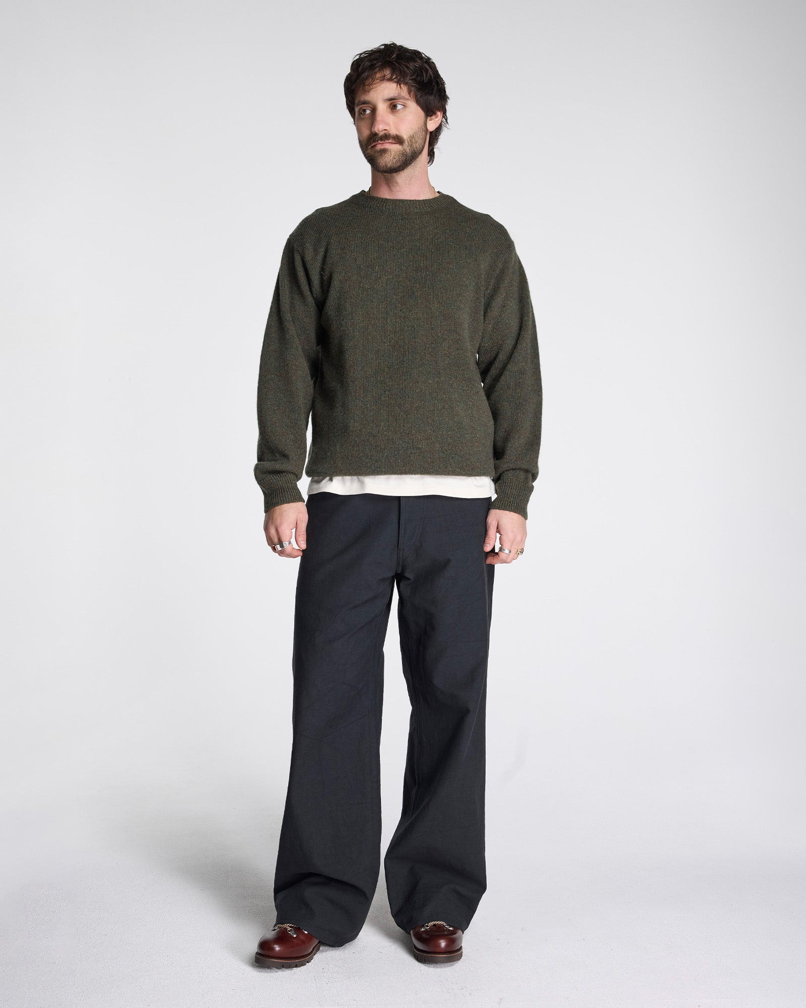 Shetland Wool Crew Camo Heather