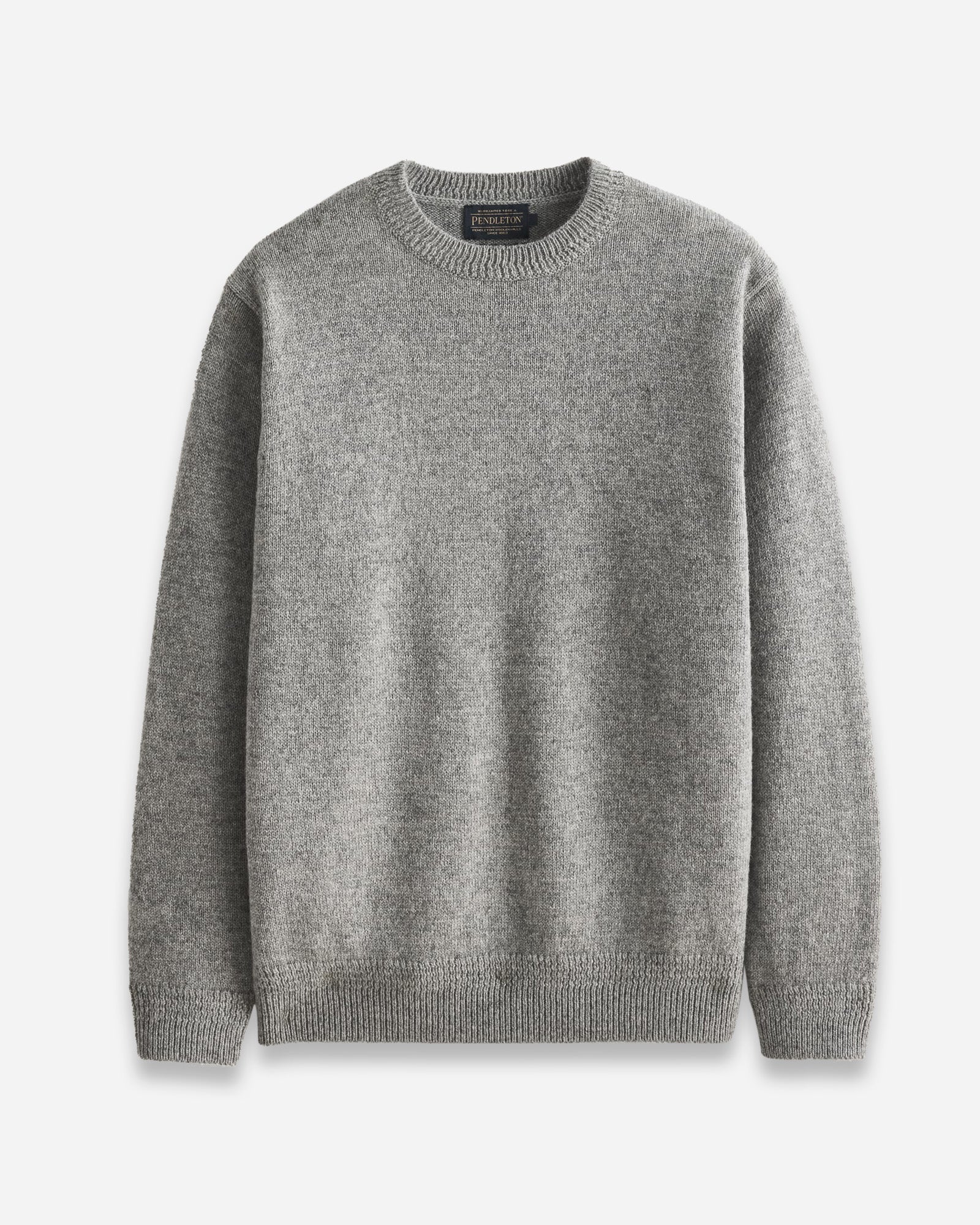 Shetland Wool Crew Light Grey Heather
