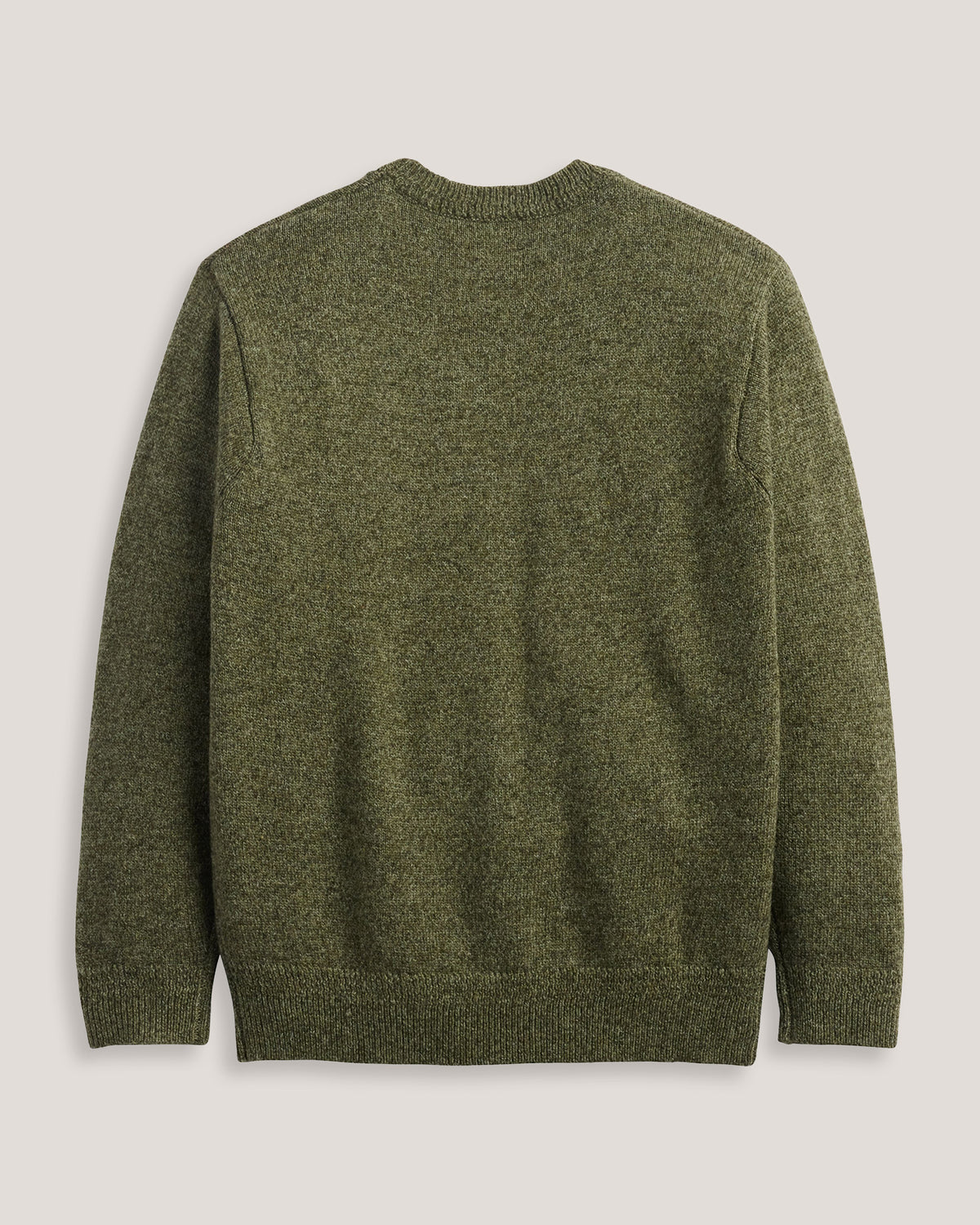 Shetland Wool Crew Olive Heather