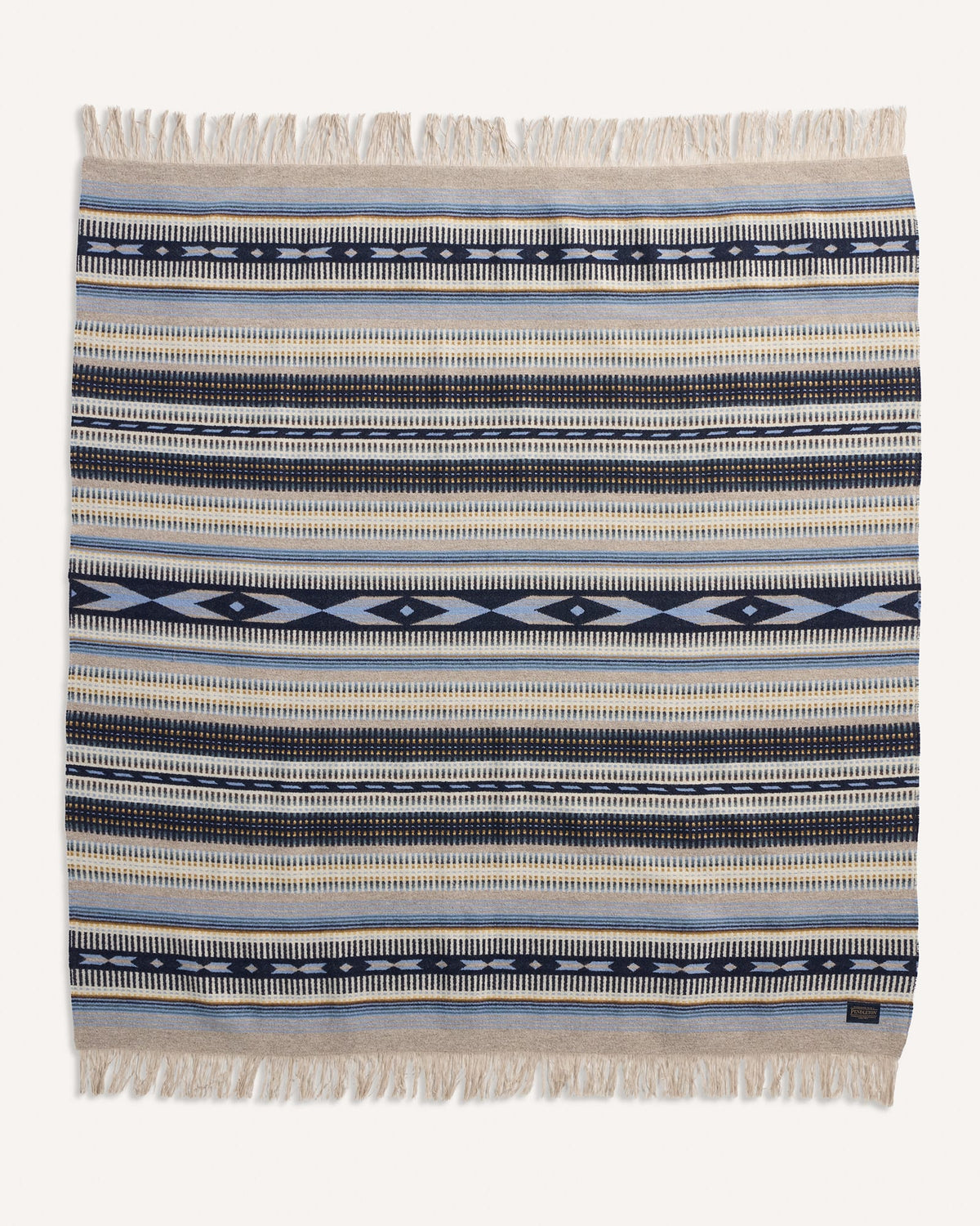Jacquard Fringed Throw Rio Bravo Blue