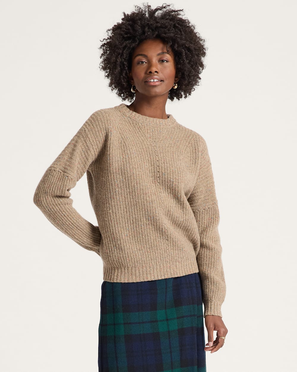 Donegal Eyelet Sweater Tan