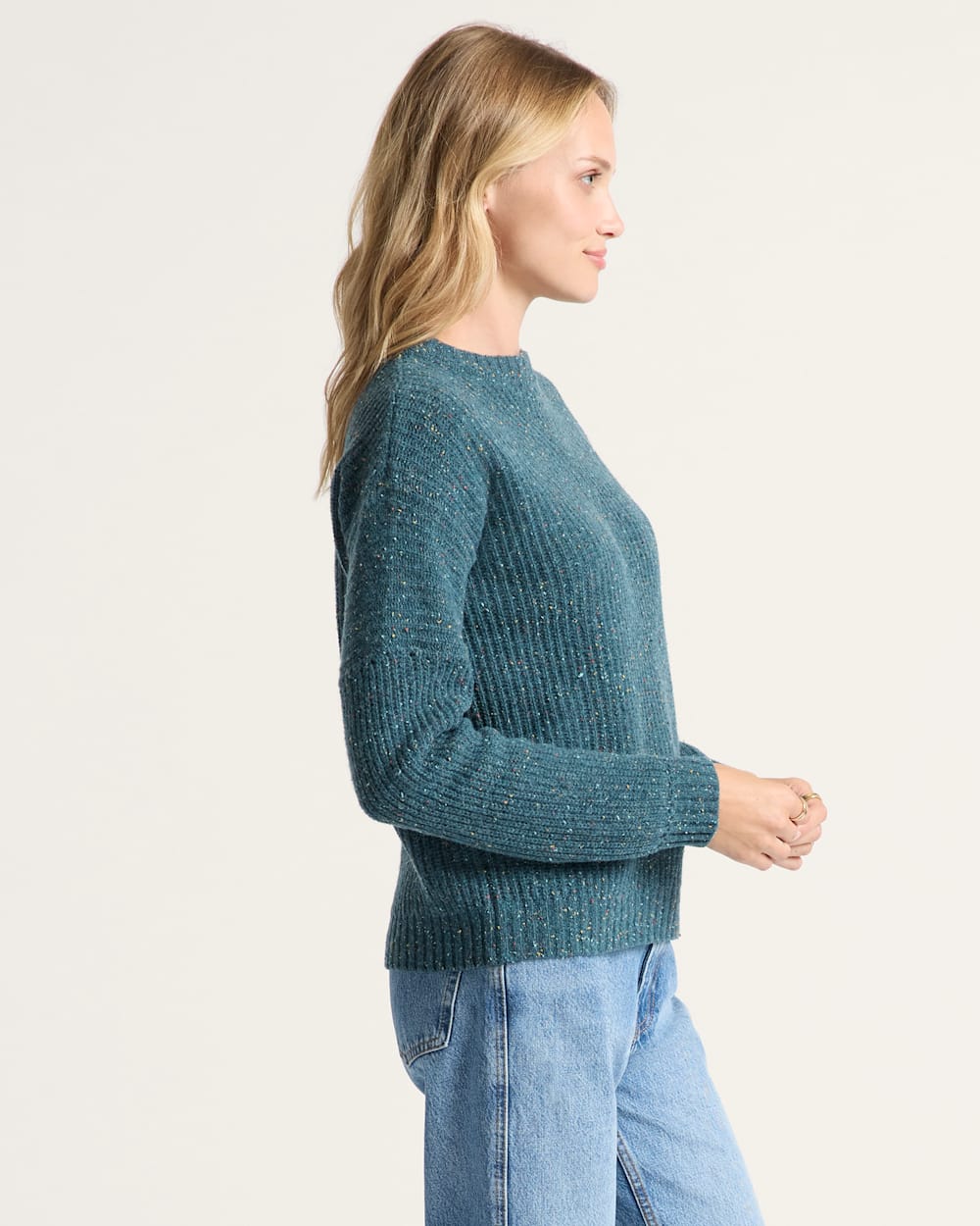 Donegal Eyelet Sweater Teal