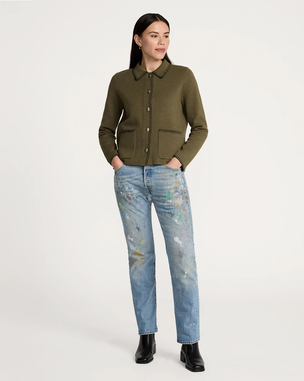 Southwest Cardigan Olive