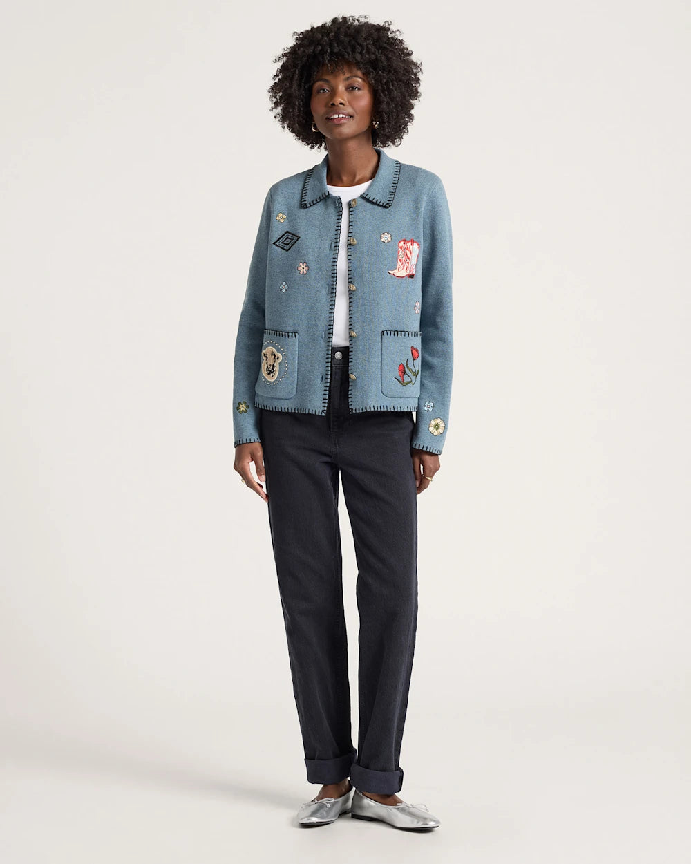 Pendleton Souvenir Cardigan Denim Heather