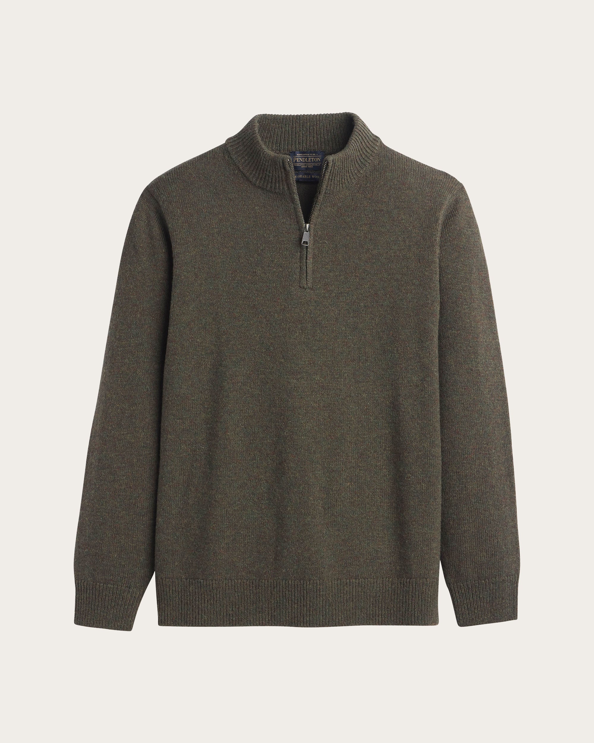 Shetland Wool 1/4 Zip Sweater Camo Heather