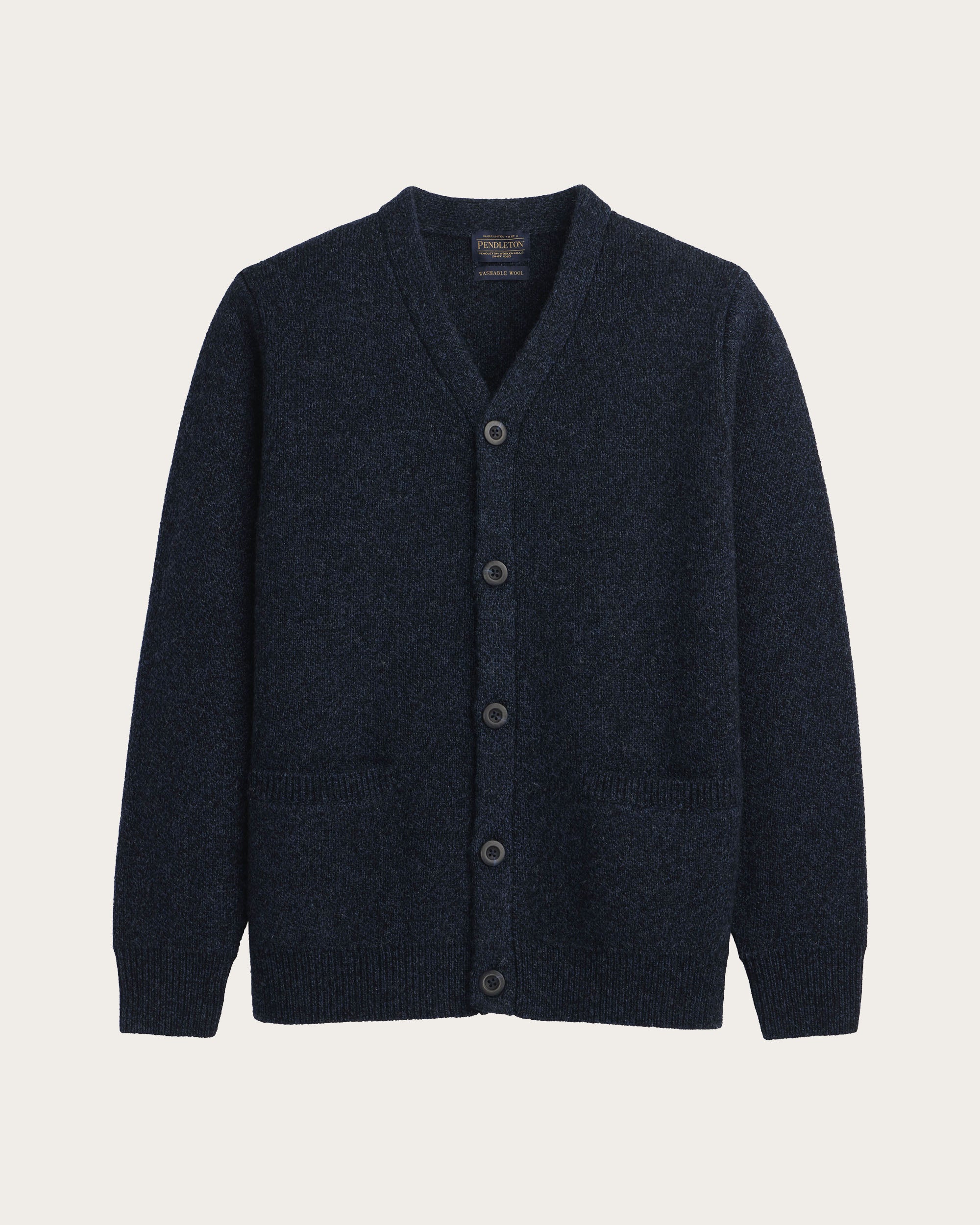 Shetland Wool Cardigan Indigo Heather