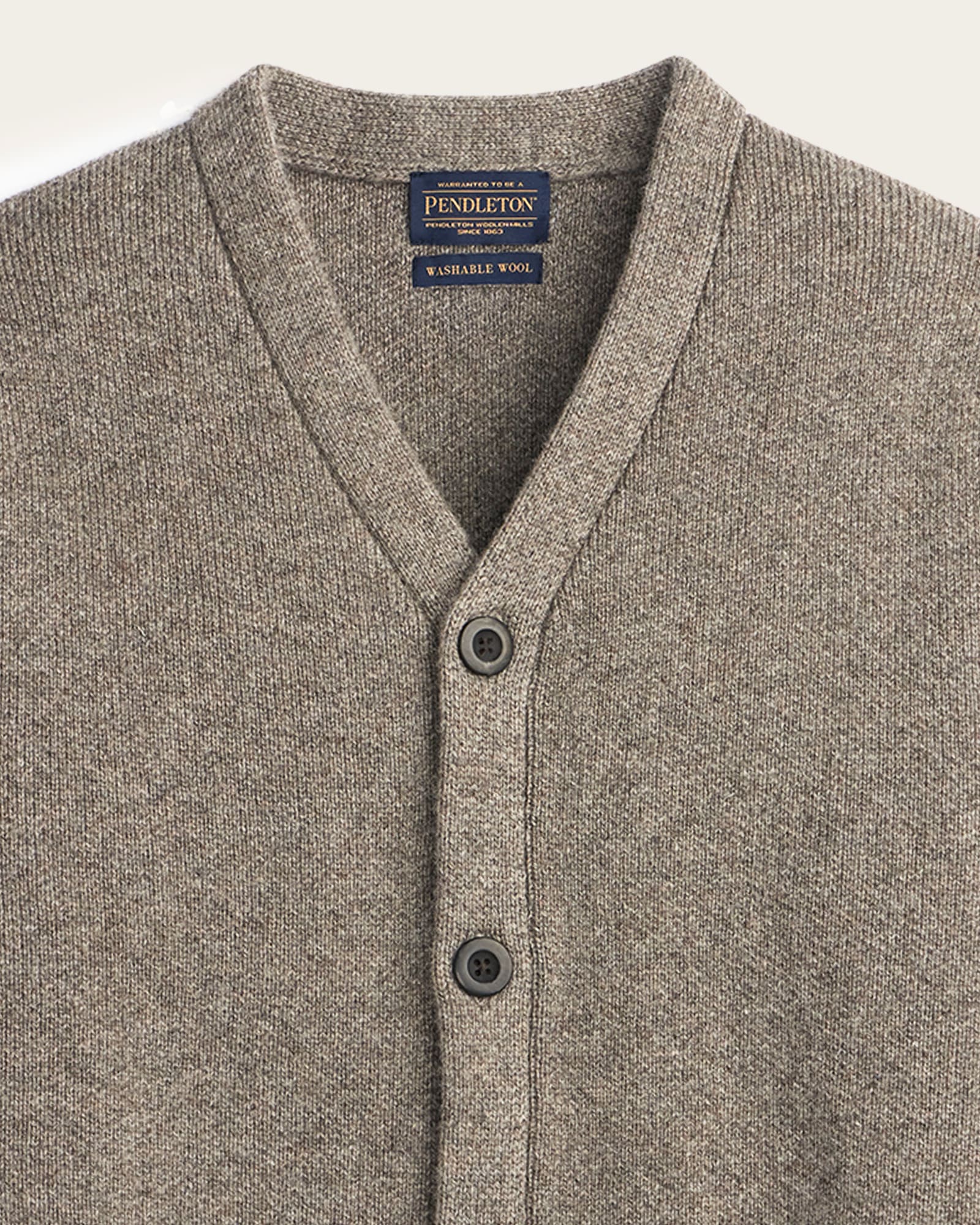 Shetland Wool Cardigan Stone Heather