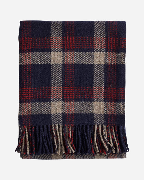 Eco Wise Washable Throw Kelso Plaid Navy