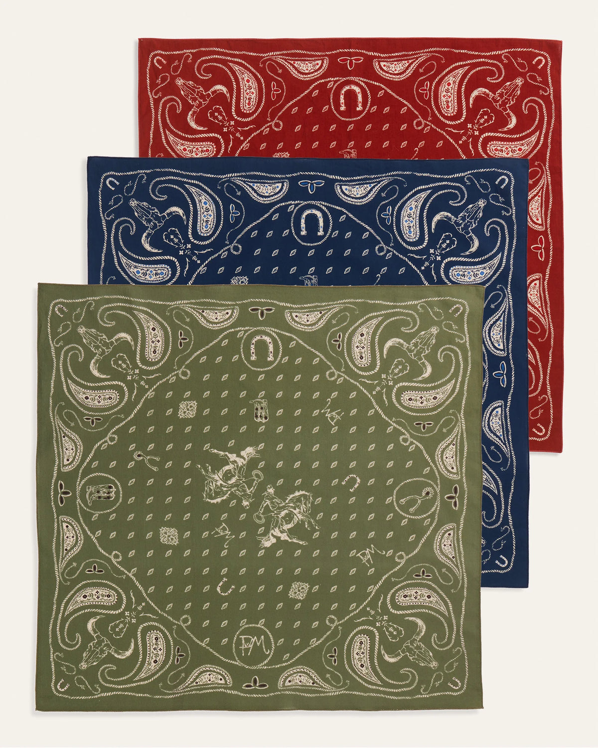 3-Pack Bandana Western Lasso Multi