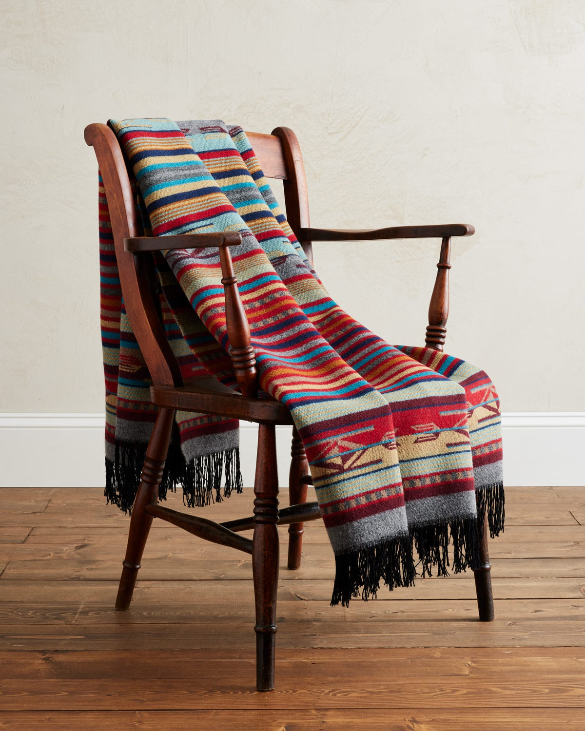 Jacquard Fringed Throw Chimayo Garnet
