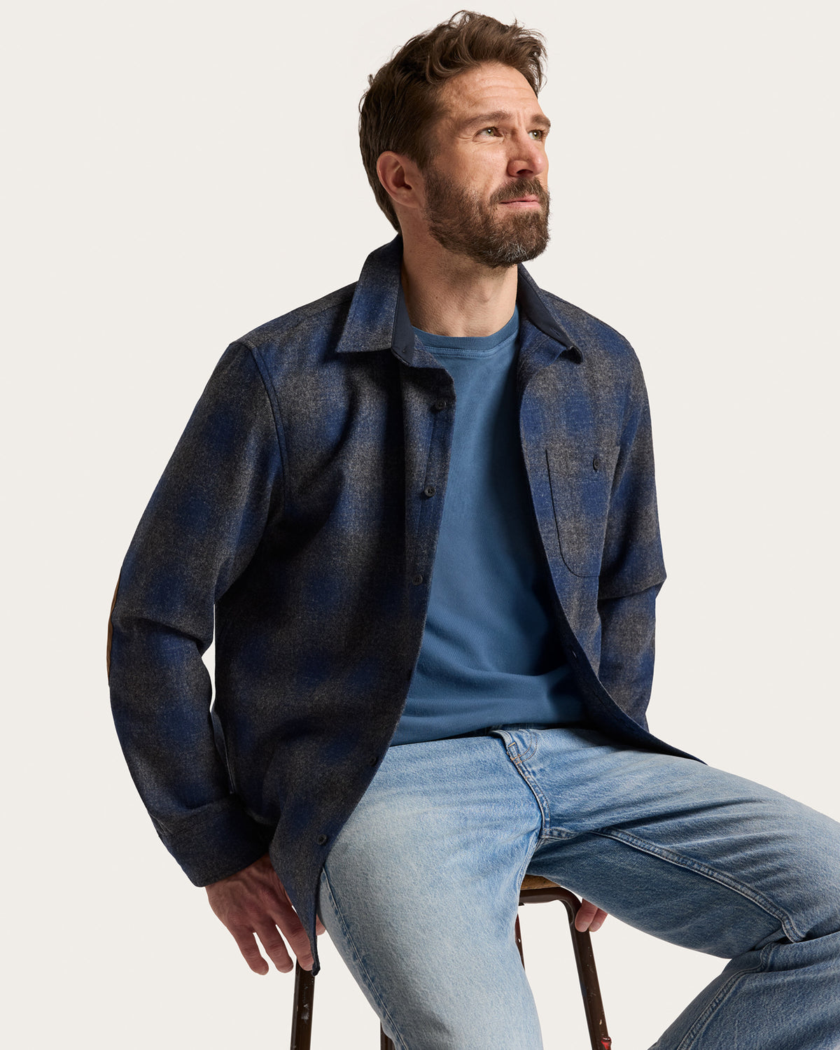 Trail Shirt Navy/Oxford Mix Ombre