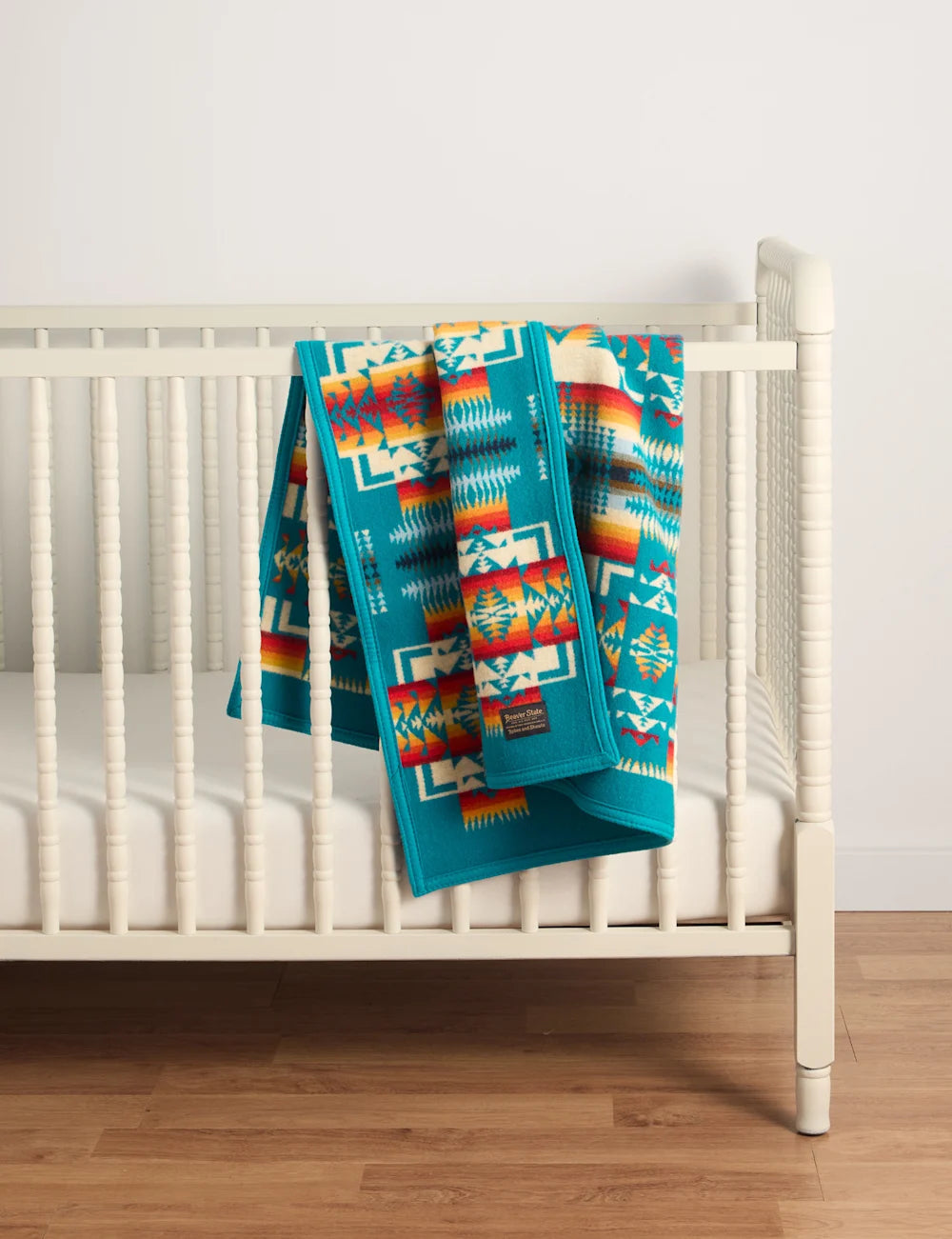 Pendleton Chief Joseph Wool Crib Blanket in Turquoise – view 3