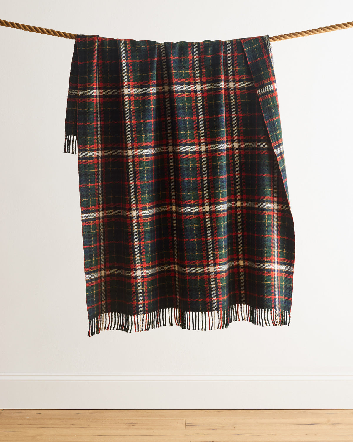 Pendleton Fireside Wool Throw in Laurel Green/Red